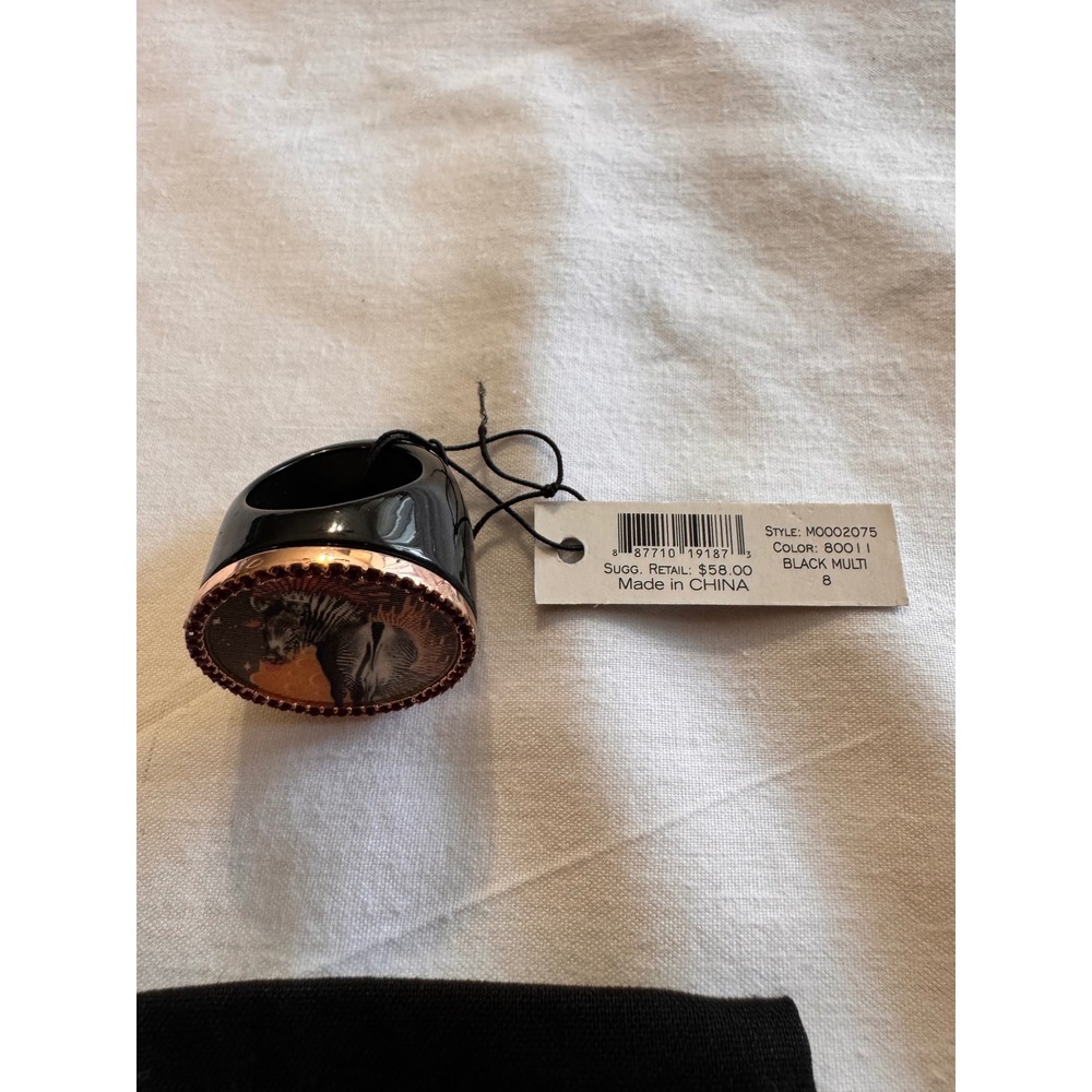 Marc by Marc Jacobs Statement 4 Ring Bundle Robot Zebra Logo Chain New With Tags - Picture 5 of 10